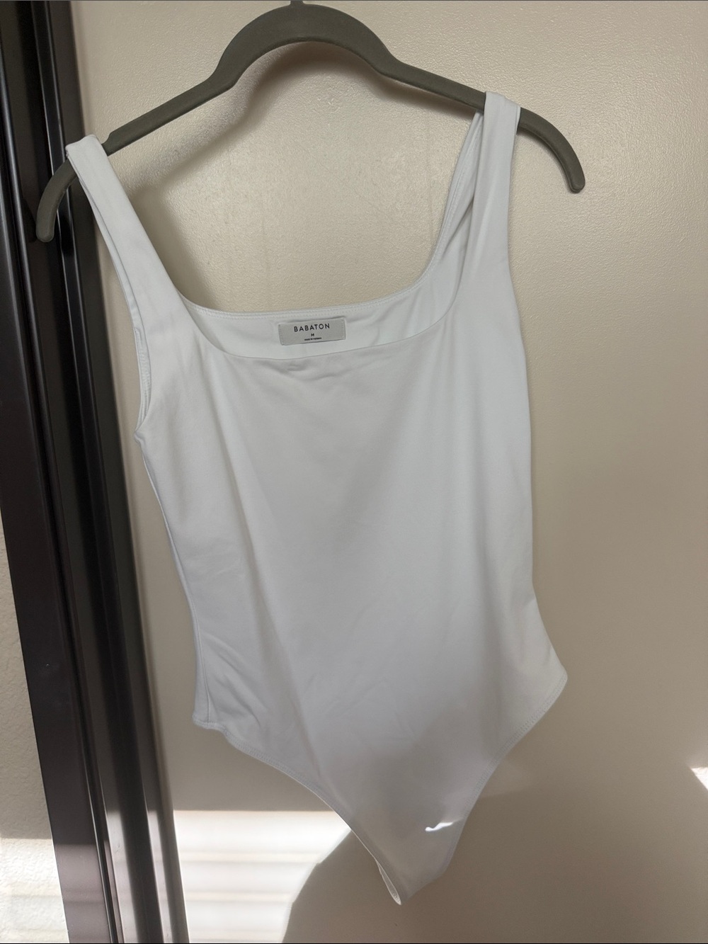 Babaton White Scoop Neck Bodysuit
